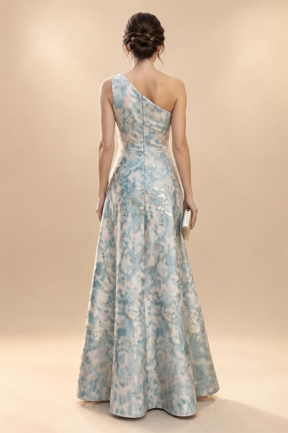 A-Line/Princess Scoop Illusion Lace Appliques Tea-Length Mother of the Bride Dresses with Pleated Ruffle (SHI22500105)