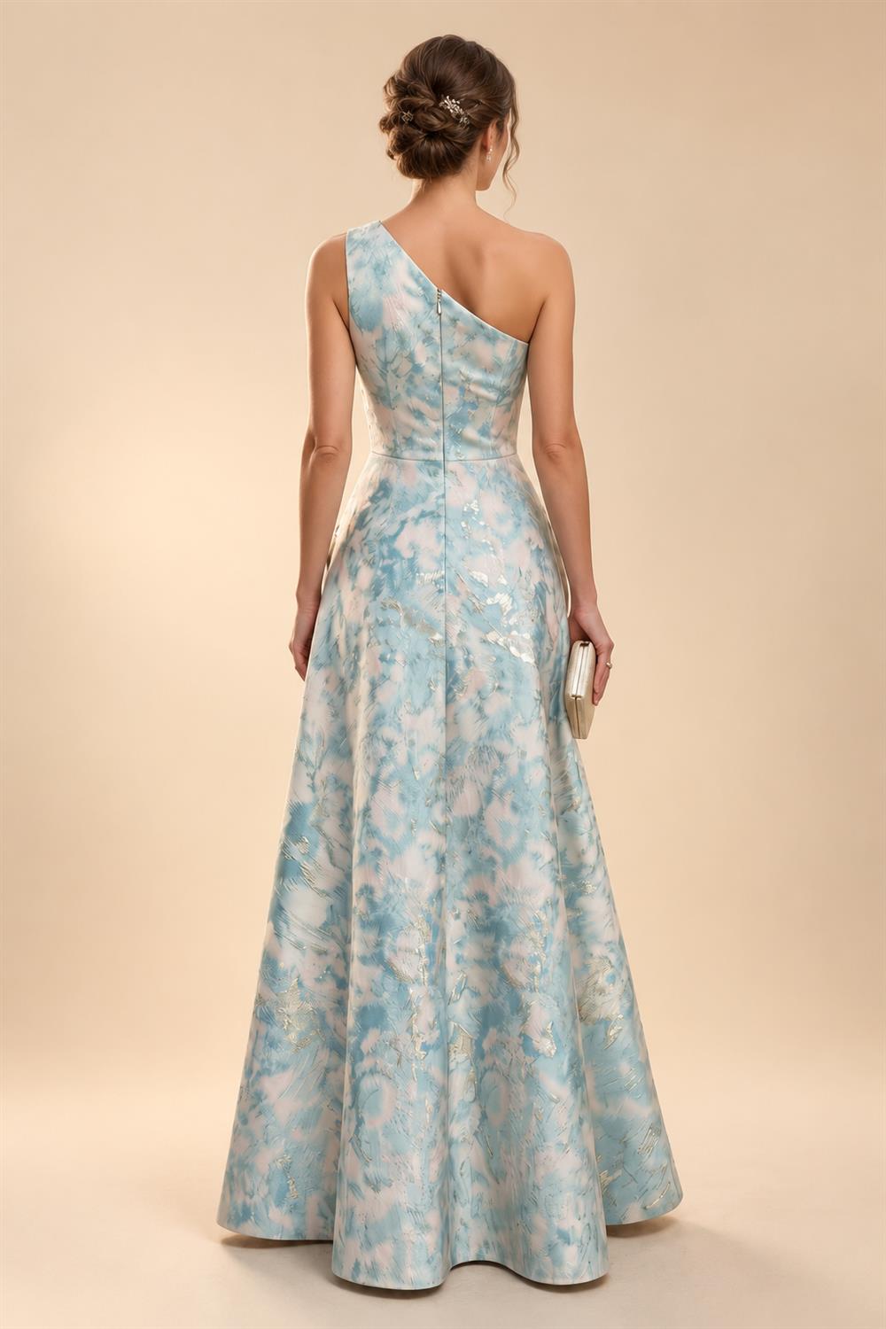 Mermaid Scoop Long Sleeve Floor Length Mother of the Bride Dresses with Peplum & Appliques (SHI22500269)