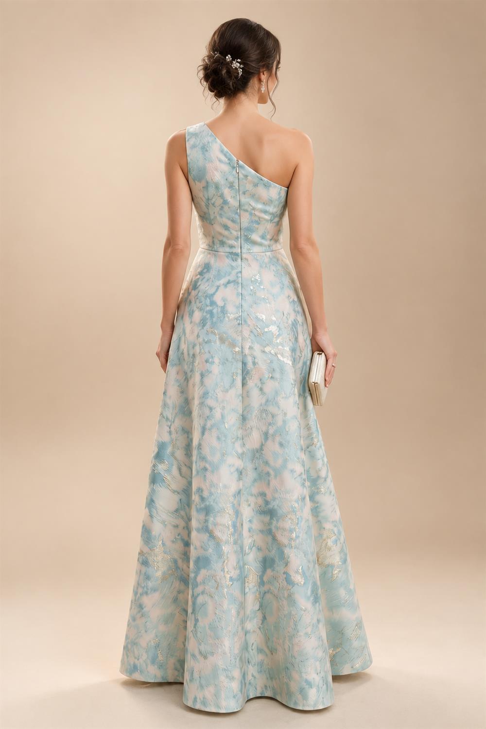 A-Line Chiffon V-Neck Short Sleeve Mother of the Bride Dresses Floor-Length with Sequin Appliques (SHI22500297)