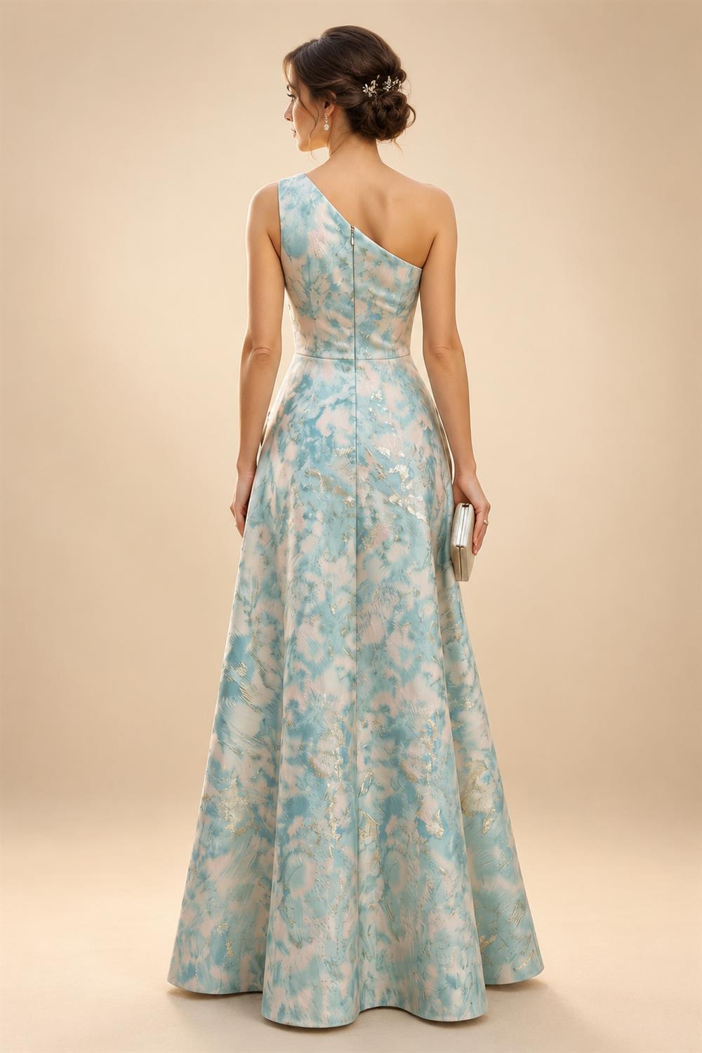 Jumpsuit Scoop Neck Chiffon Floor-Length Mother of the Bride Pantsuits with Rhinestones (SHI22501658)