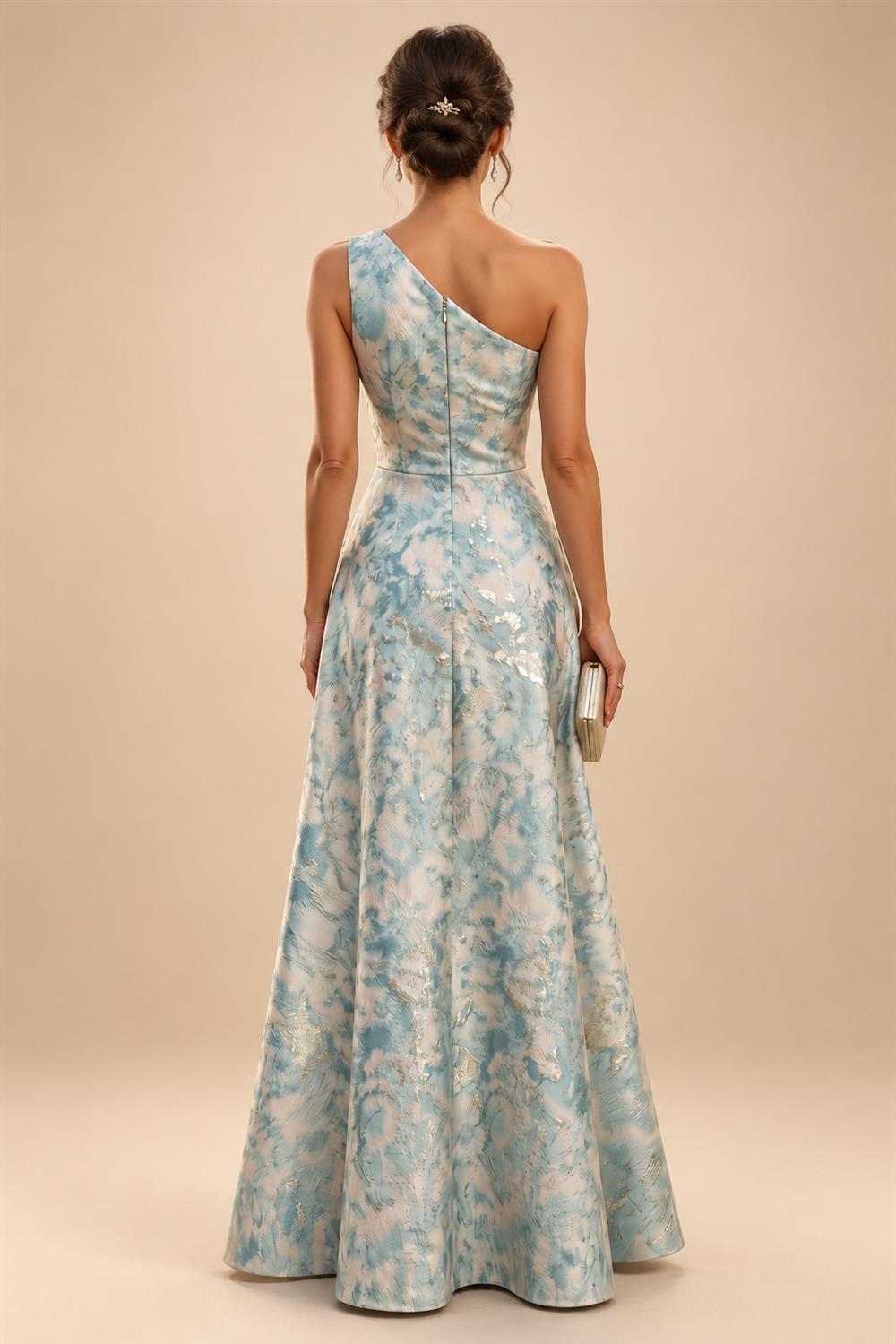 Satin A Line Round Neck Ruched Pleats Mother of the Bride & Groom Dresses (SHI22500952)