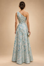 Sequin Floral A-Line/Princess V-Neck Floor-Length Mother of the Bride & Groom Dresses with 3D Flowers & Pleats (SHI22501350)