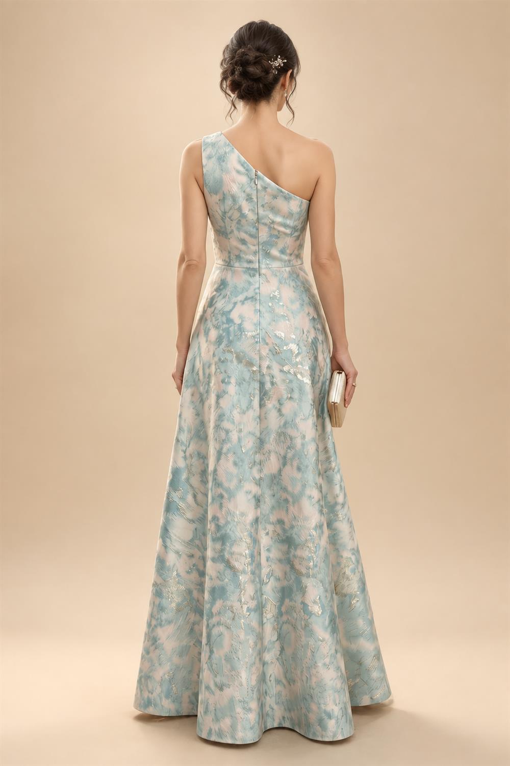 Sheath/Column V-Neck Stretch Jersey Maxi Mother of the Bride & Groom Dresses with Ruffles & Slit (SHI22501648)