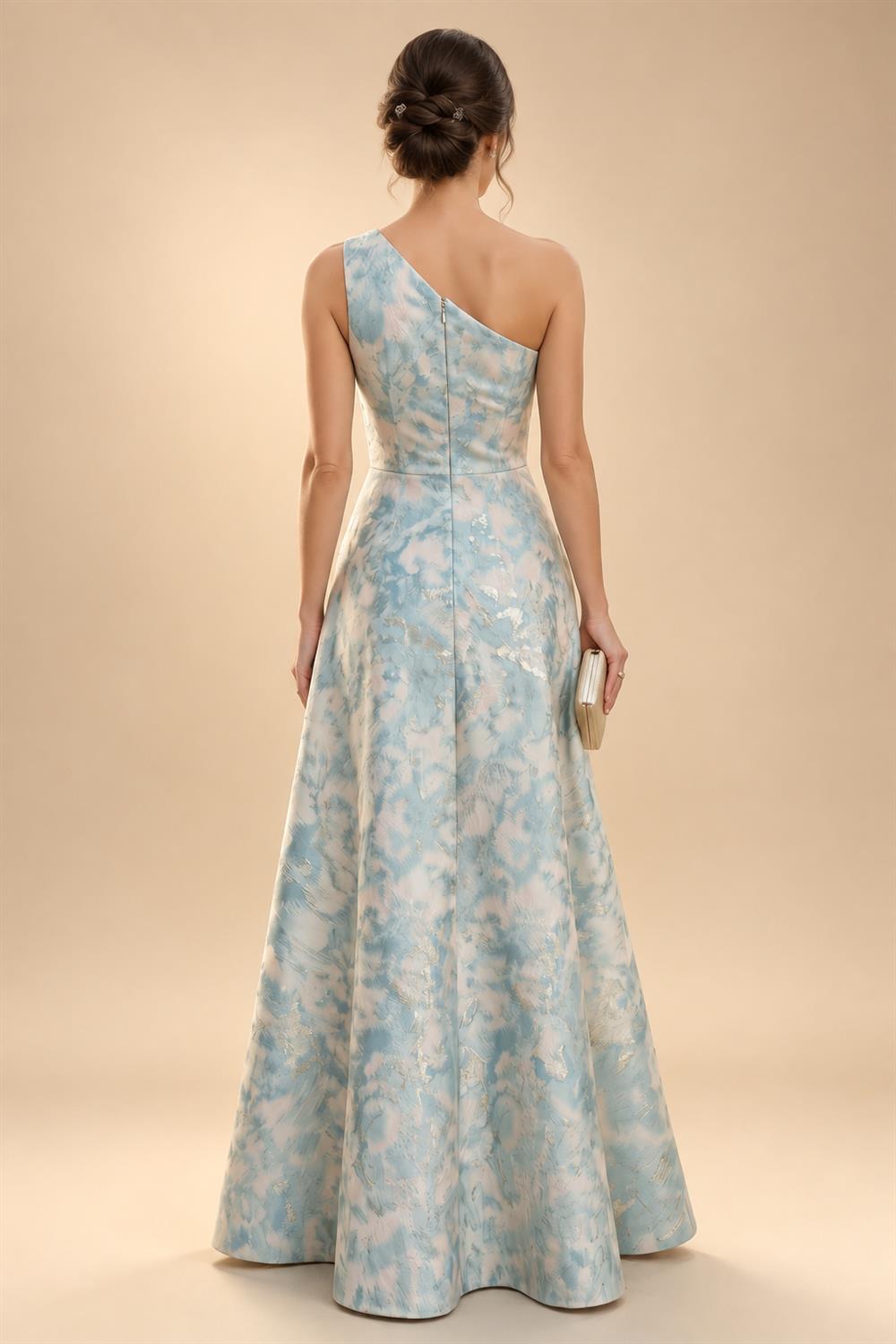 A-Line/Princess Scoop Neck Satin High-Low Mother of the Bride & Groom Dresses with Lace Appliques, Ruffles & Pleats (SHI22501633)