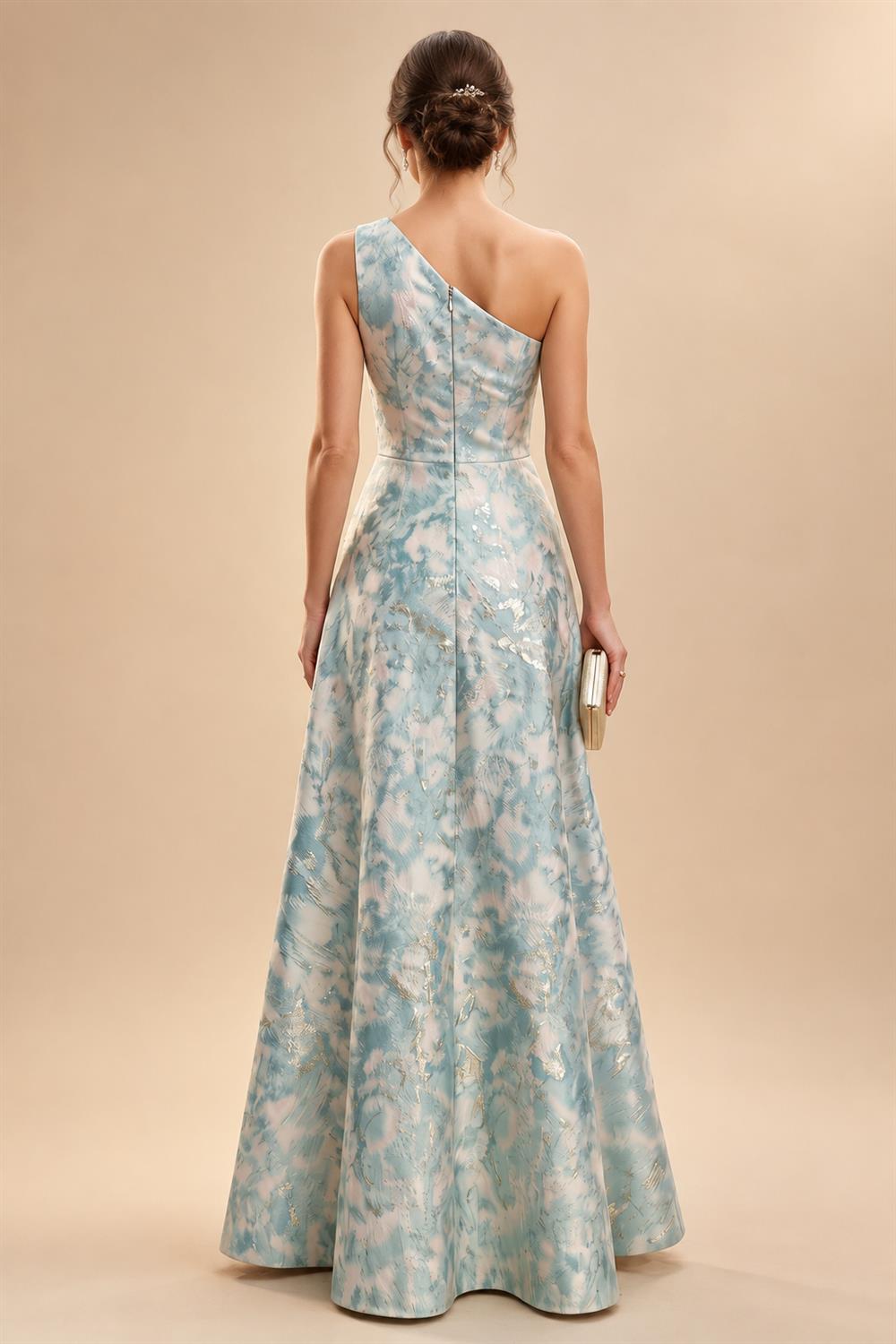 Floral Print Sheath/Column Scoop Neck Floor-Length Mother of the Bride & Groom Dresses with Ruched Waist (SHI22501153)