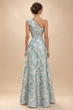 A-Line Chiffon 3/4 Flutter Sleeves Mother of the Bride & Groom Dresses with Beaded Lace Embroidered Bodice (SHI22500645)