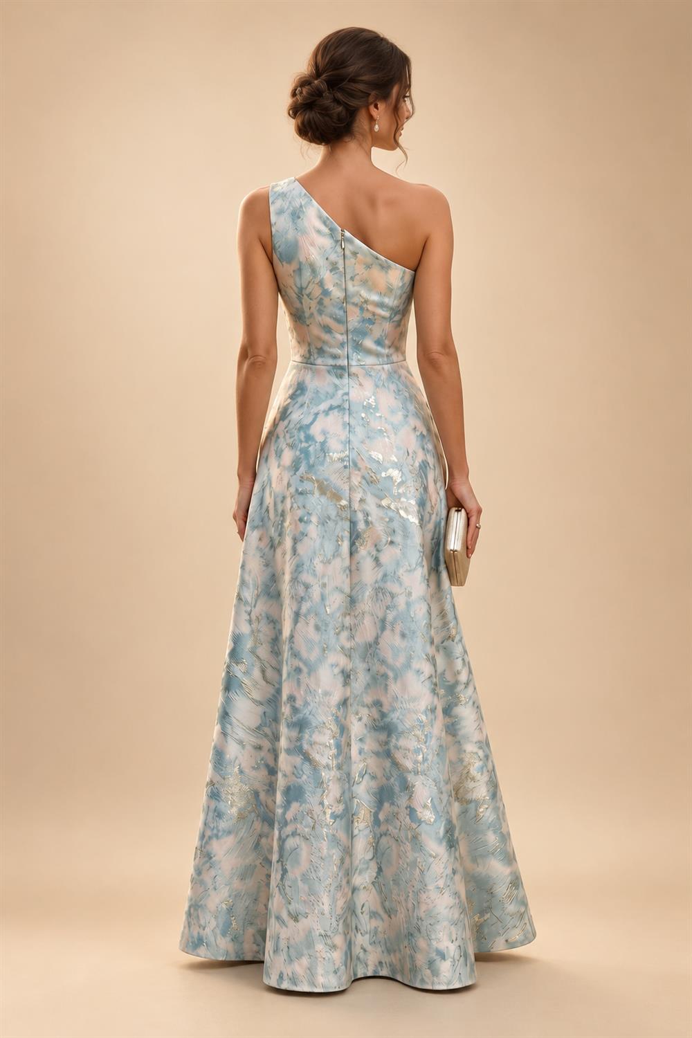 Sequin Floral A-Line/Princess V-Neck Floor-Length Mother of the Bride & Groom Dresses with 3D Flowers & Pleats (SHI22501348)