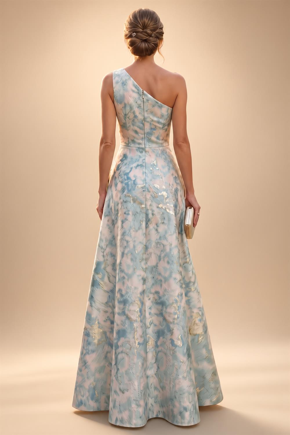 A-Line/Princess Scoop Neck Chiffon Maxi Mother of the Bride & Groom Dresses with Lace Appliques & Pleats (SHI22501638)