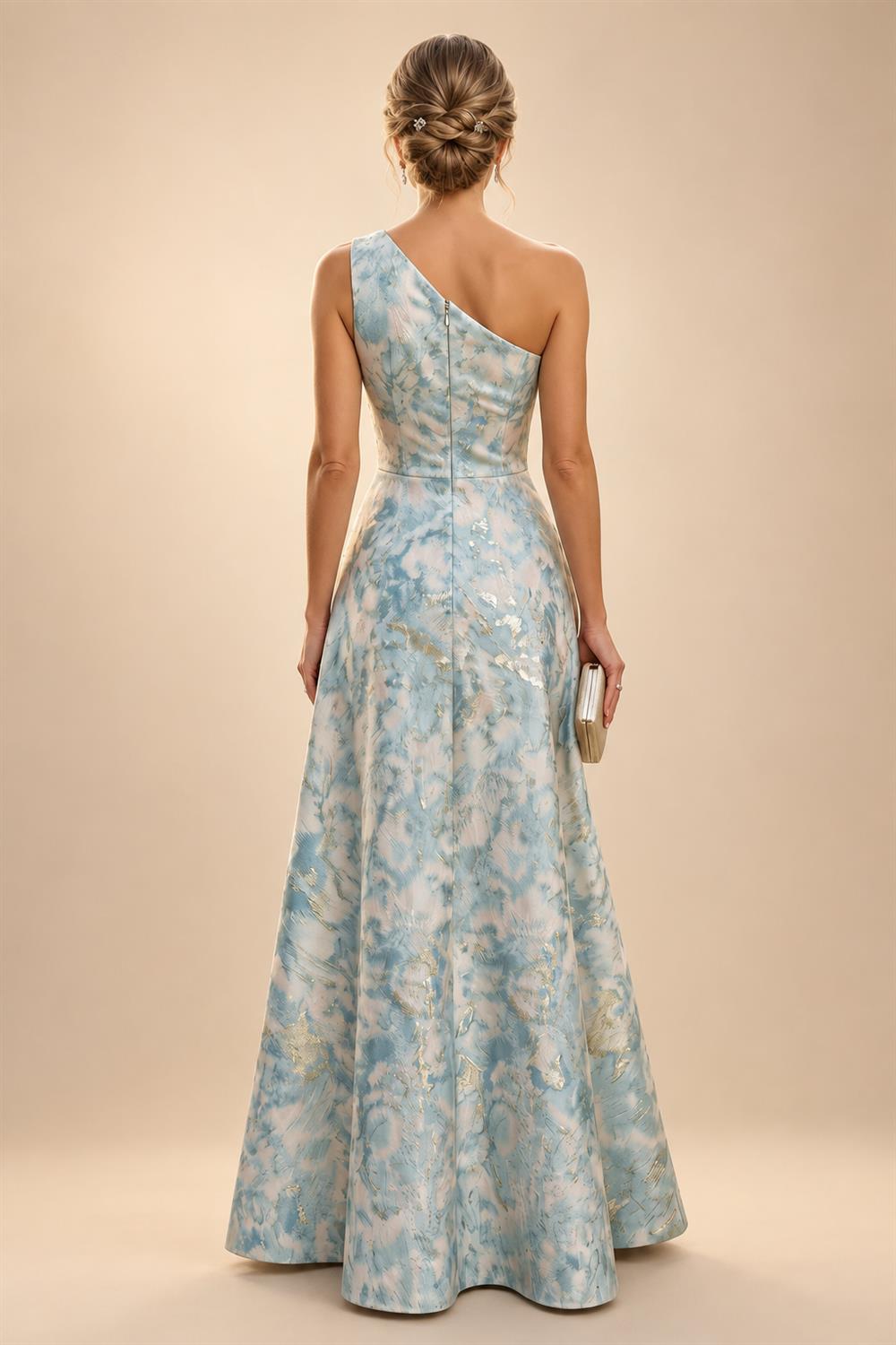 Jacquard A-Line/Princess Strapless Short Homecoming Dresses with Bow & Pearls (SHI22370324)