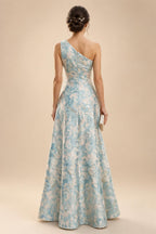 A-Line/Princess Off Shoulder Satin Floor-Length Mother of the Bride & Groom Dresses with 3D Flowers & Sweep Train (SHI22501552)
