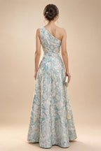 Chiffon A-Line/Princess One Shoulder Floor-Length Mother of the Bride & Groom Dresses with Ruffles & Ruched Waist (SHI22501248)