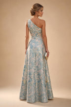 A-Line/Princess V-Neck Floral Embroidery Floor-Length Mother of the Bride & Groom Dresses with Ruched Satin Bodice (SHI22501691)