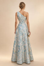 Jacquard Sheath/Column V-Neck Floor-Length Mother of the Bride & Groom Dresses with Ruched Waist (SHI22501057)