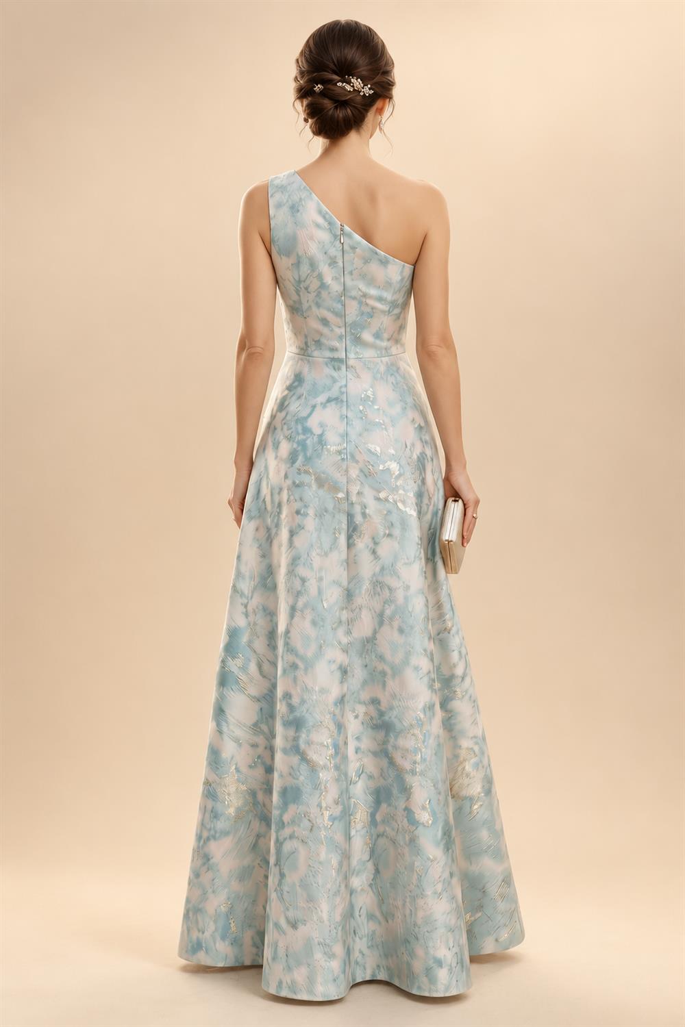 2-Piece A-Line Chiffon 3/4 Sleeves Mother of the Bride & Groom Dresses with Scalloped V-Neck Lace Bodice (SHI22500637)
