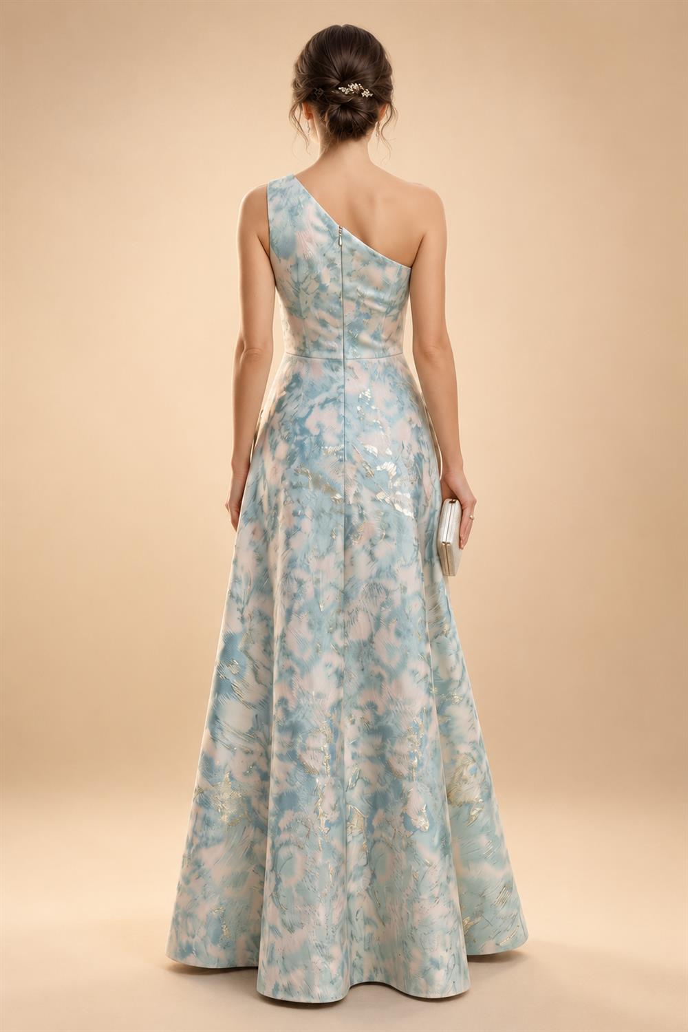 A-Line/Princess Scoop Neck Satin High-Low Mother of the Bride & Groom Dresses with Ruffles & Bow (SHI22501630)