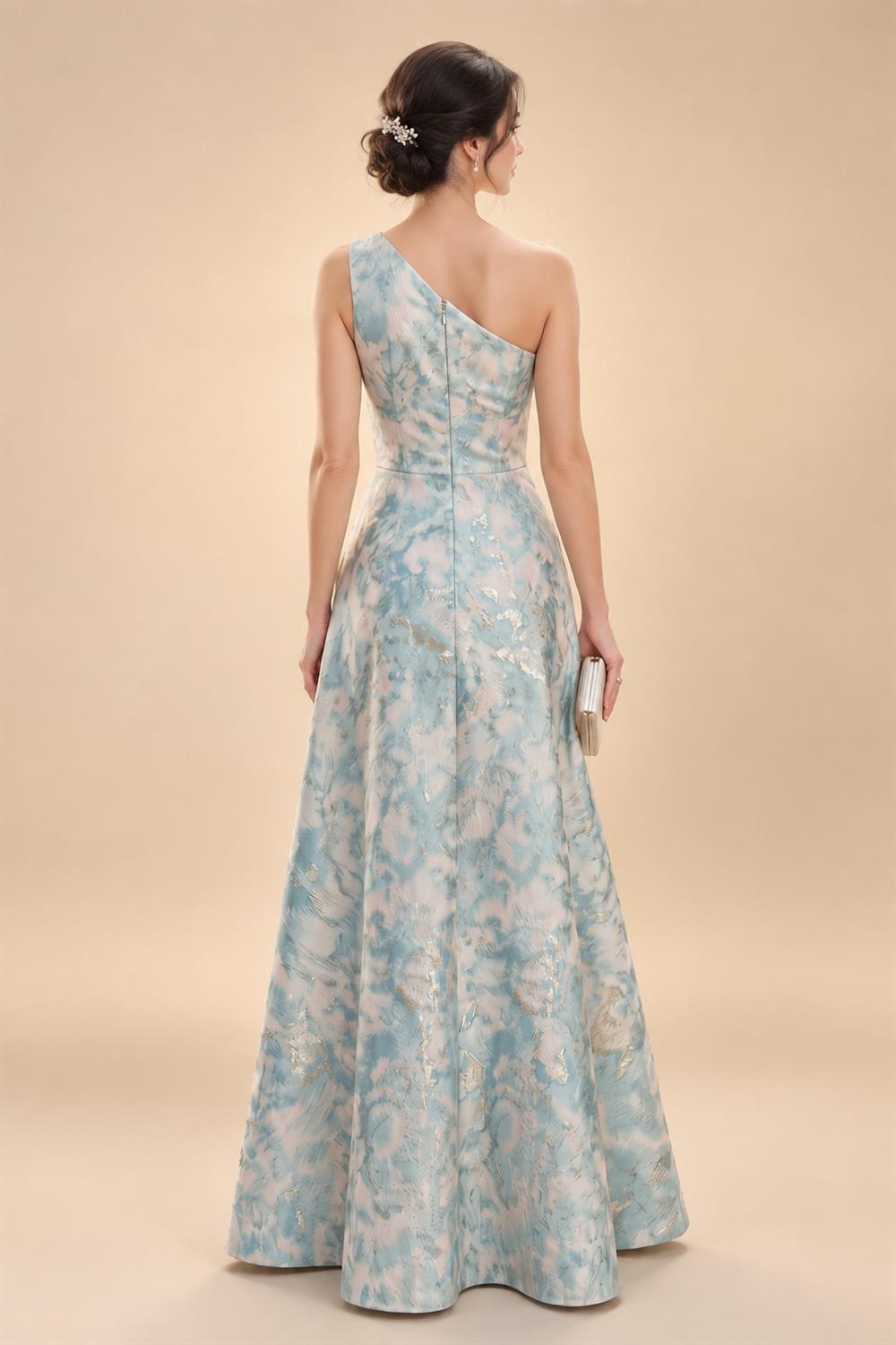Jumpsuit Scoop Neck Chiffon Maxi Mother of the Bride Pantsuits with 3D Flowers & Bow (SHI22501634)