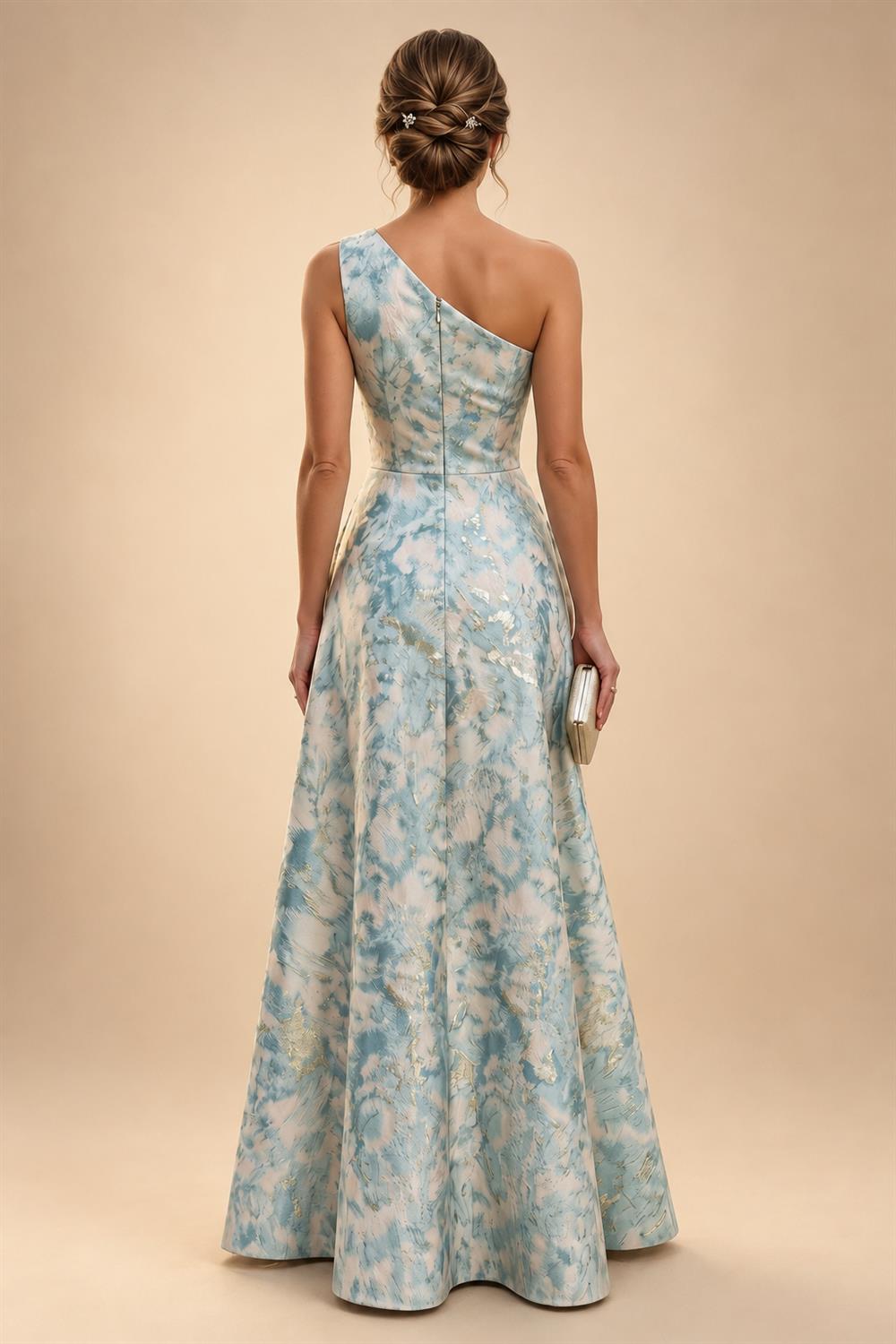 A-Line Chiffon Cape Sleeves Floor-Length Mother of the Bride & Groom Dresses with Ruched Waist (SHI22500705)