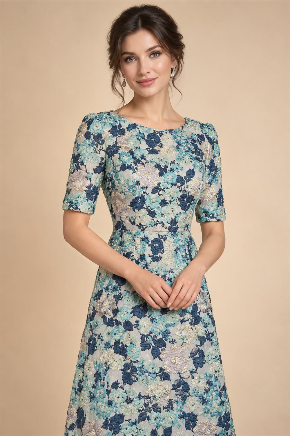 Jacquard A-Line/Princess Strapless Mini Homecoming Dresses with Bow & Pearls (SHI22370329)