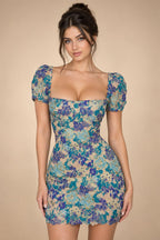 Jacquard A-Line/Princess Strapless Mini Homecoming Dresses with Bow & Pearls (SHI22370329)