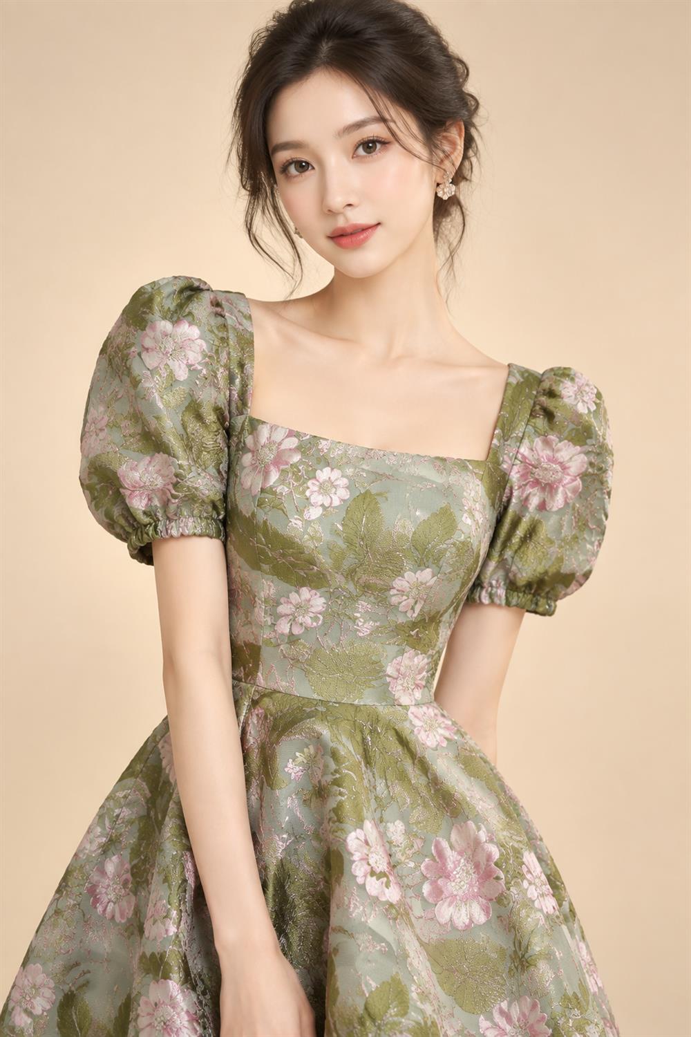 Jacquard Sheath/Column V-Neck Floor-Length Mother of the Bride & Groom Dresses with Ruched Waist (SHI22501057)