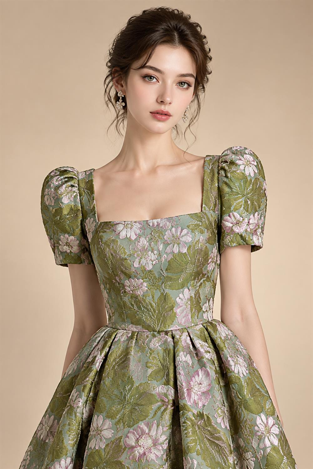 Jacquard Sheath/Column V-Neck Floor-Length Mother of the Bride & Groom Dresses with Ruched Waist (SHIB22500907)