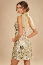 Jacquard A-Line/Princess Strapless Mini Homecoming Dresses with Bow & Pearls (SHI22370329)