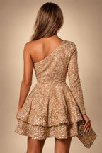 A-Line/Princess Strapless Jacquard Mini Homecoming Dresses with Bow & Pearls (SHI22370552)