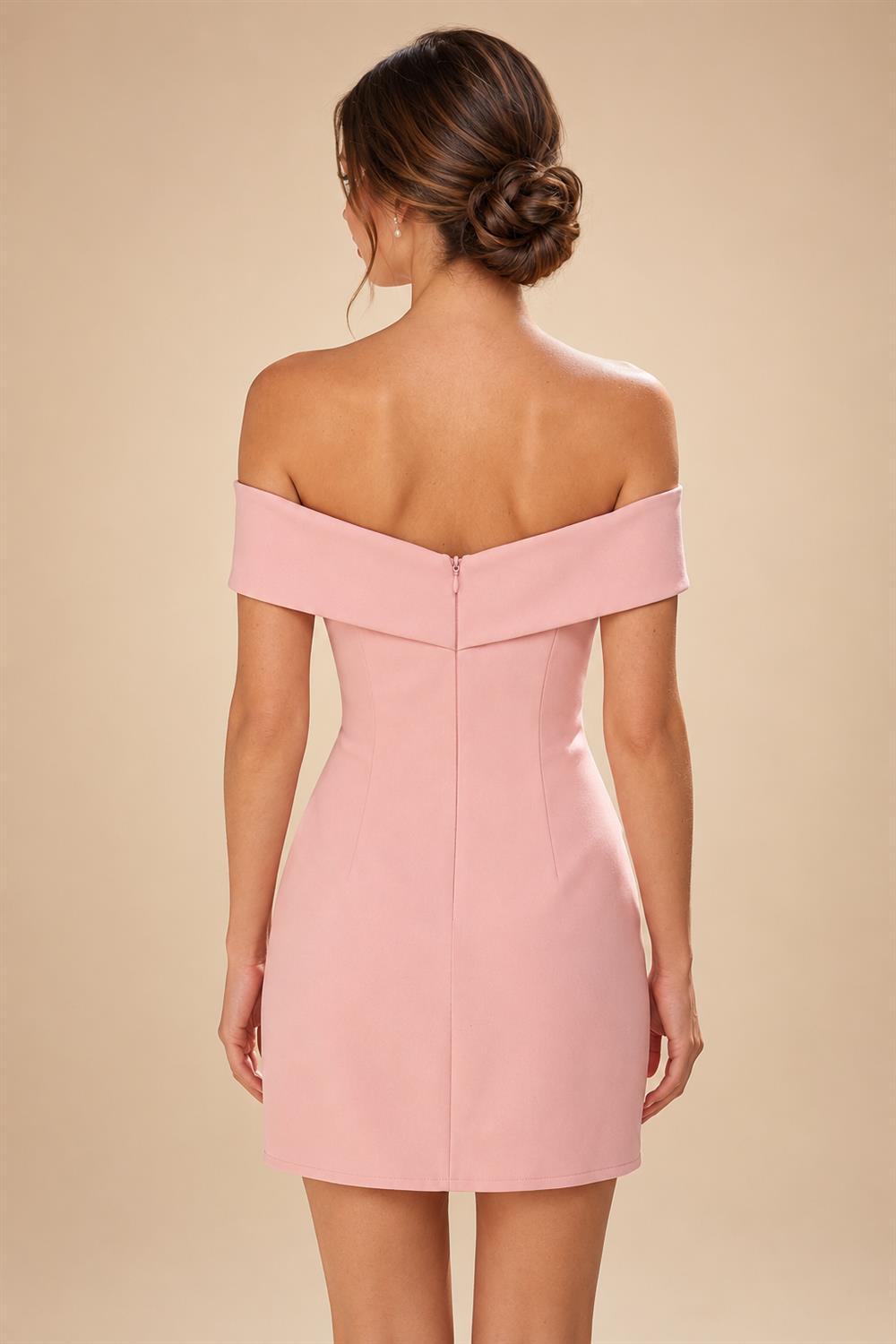 Satin Bodycon Off Shoulder Short Homecoming Dresses for Teens (SHI22370262)