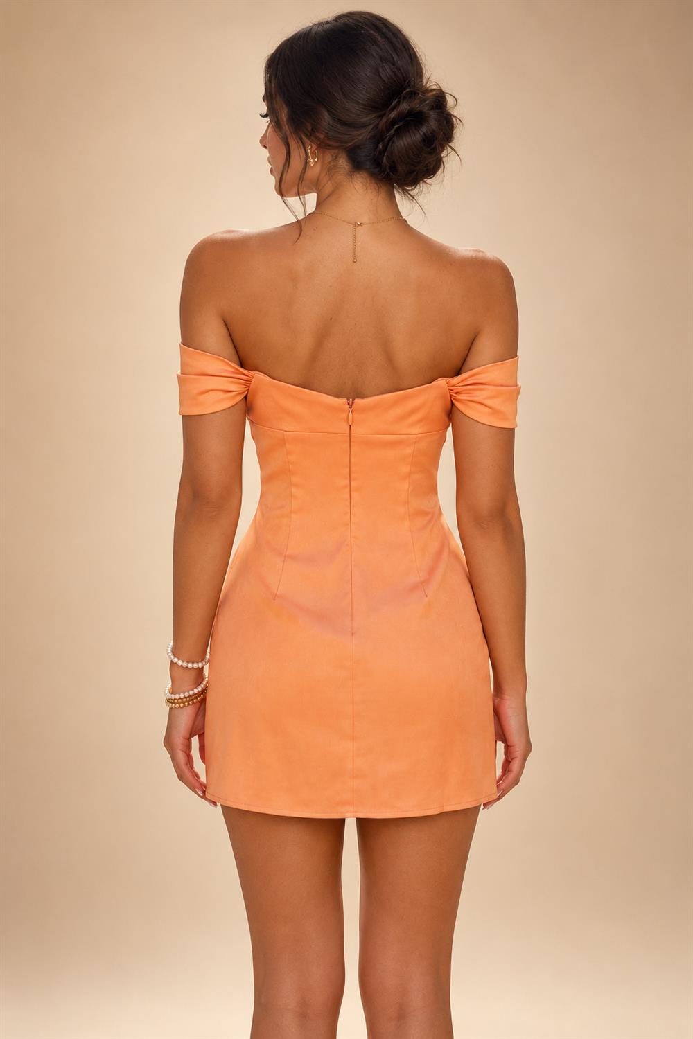 Satin Bodycon Off Shoulder Short Homecoming Dresses for Teens (SHI22370262)