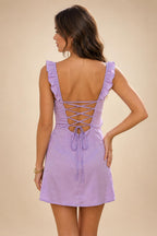 Satin Bodycon Spaghetti Straps Short Homecoming Dresses with Ruched Bodice (SHI22370321)