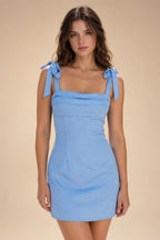 Satin Bodycon Spaghetti Straps Short Homecoming Dresses with Ruched Bodice (SHI22370321)