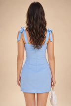 Jacquard A-Line/Princess Strapless Short Homecoming Dresses with Bow & Pearls (SHI22370324)