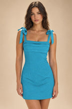 Satin Bodycon Spaghetti Straps Short Homecoming Dresses with Ruched Bodice (SHI22370321)