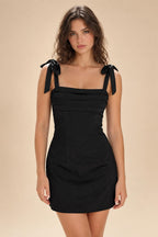 Satin Bodycon Spaghetti Straps Short Homecoming Dresses with Ruched Bodice (SHI22370321)