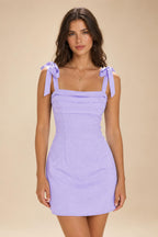 Satin Bodycon Spaghetti Straps Short Homecoming Dresses with Ruched Bodice (SHI22370321)