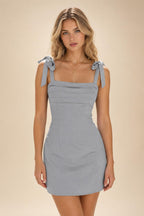 Satin Bodycon Spaghetti Straps Short Homecoming Dresses with Ruched Bodice (SHI22370321)