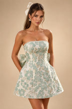 Satin Bodycon Spaghetti Straps Short Homecoming Dresses with Ruched Bodice (SHI22370321)