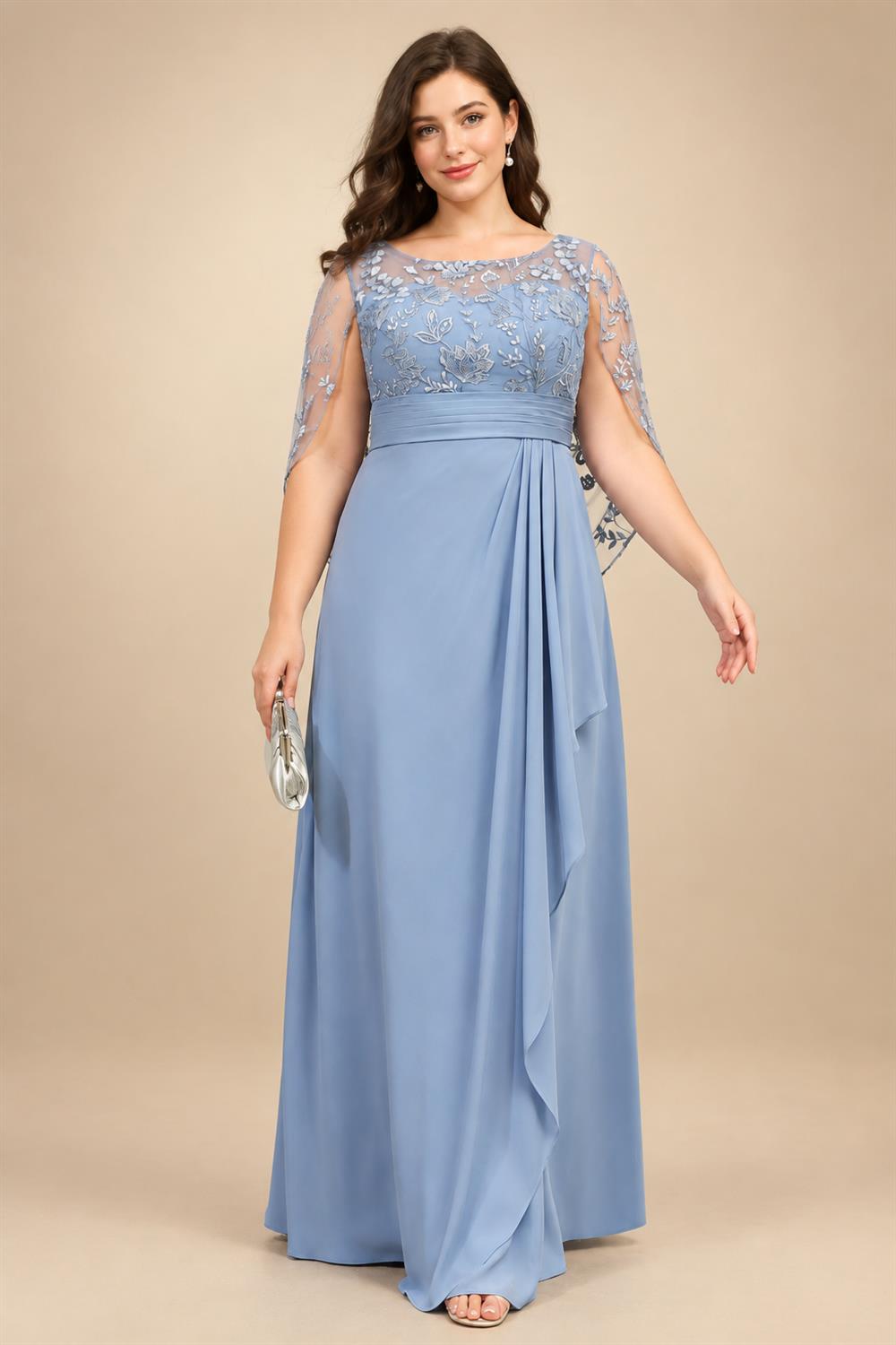 Jumpsuit V Neck Half Sleeve Long Sparkling Mother of the Bride Dresses with Belt (SHI22500201)