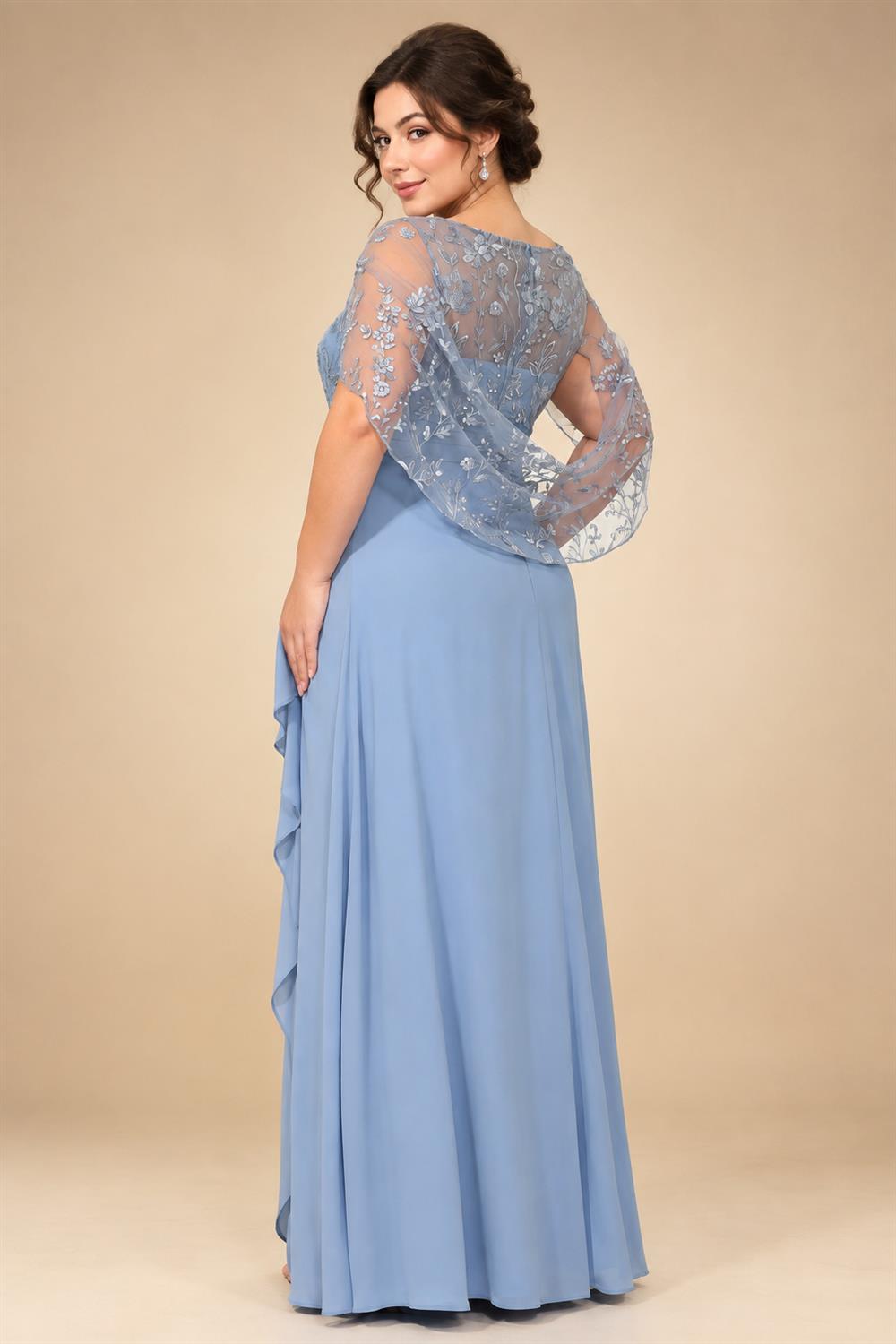Jumpsuit V Neck Half Sleeve Long Sparkling Mother of the Bride Dresses with Belt (SHI22500201)