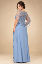 Jumpsuit V Neck Half Sleeve Long Sparkling Mother of the Bride Dresses with Belt (SHI22500201)