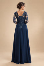 Lace Appliques Sheath/Column Scoop Neck Floor-Length Mother of the Bride & Groom Dresses for Women (SHI22501013)