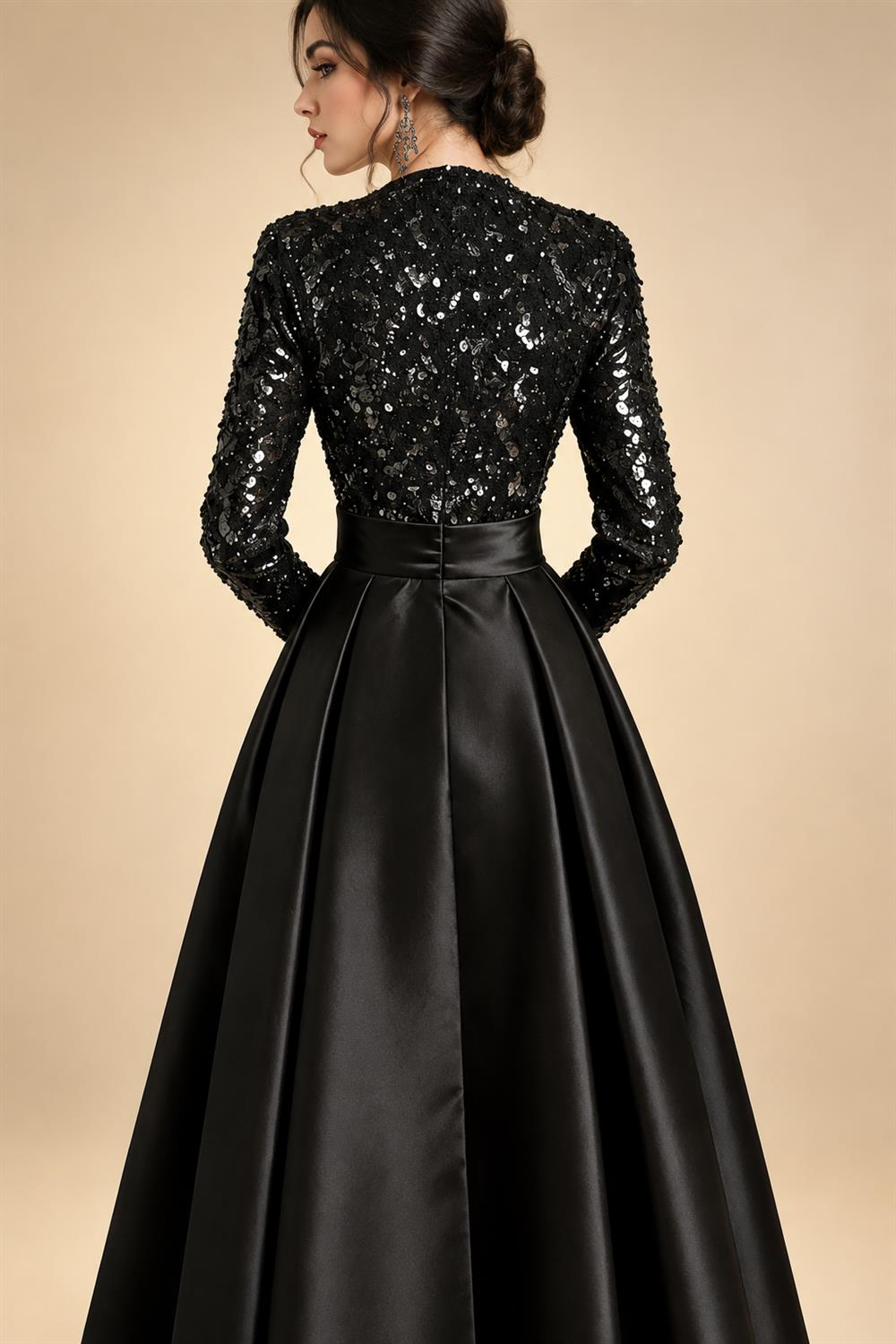 A-Line Chiffon V-Neck Short Sleeve Mother of the Bride Dresses Floor-Length with Sequin Appliques (SHI22500297)