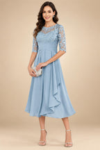 A-Line Floor-Length Chiffon Cape Sleeves Mother of the Bride & Groom Dresses with Tiered Ruffles (SHI22500723)