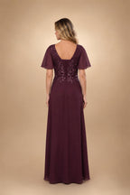 Jacquard A-Line/Princess Scoop Neck Floor-Length Mother of the Bride & Groom Dresses with Ruffles & Ruched Waist (SHI22501201)