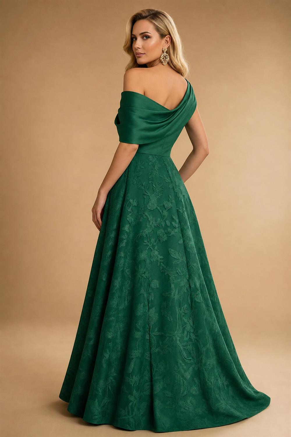 A-Line Floor Length One Shoulder Long Mother of the Bride Dresses with Lace (SHI22500179)