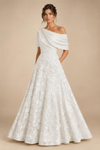 A-Line Floor Length One Shoulder Long Mother of the Bride Dresses with Lace (SHI22500179)