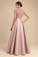 A-Line/Princess V-Neck Floor-Length Mother of the Bride & Groom Dresses with Ruffles & Ruched Waist (SHI22501284)