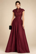 Sheath/Column Strapless Stretch Jersey Maxi Mother of the Bride & Groom Dresses with 3D Flowers & Slit (SHI22501694)