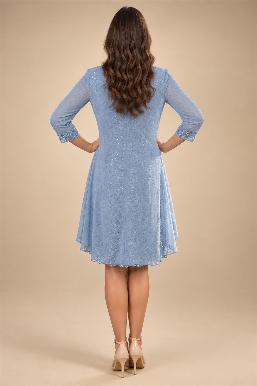 Chiffon A-Line/Princess Scoop Neck Short Mother of the Bride & Groom Dresses Tiered (SHI22500912)