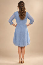 Chiffon A-Line/Princess Scoop Neck Short Mother of the Bride & Groom Dresses Tiered (SHI22500912)